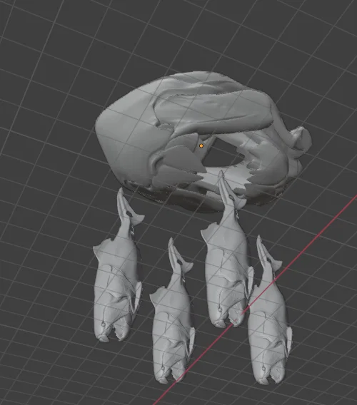 Chuông gió mô hình Dunkleosteus - Trang trí cổ đại độc đáo - Image 3