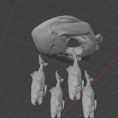 Chuông gió mô hình Dunkleosteus - Trang trí cổ đại độc đáo