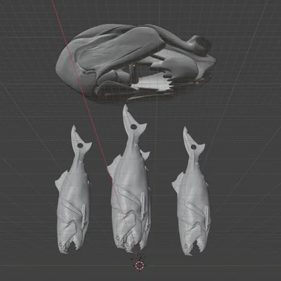 Chuông gió mô hình Dunkleosteus - Trang trí cổ đại độc đáo