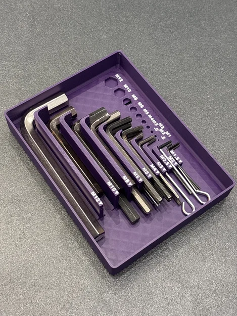 Khay đựng lục giác (Allen Key) hệ Gridfinity kèm thước đo - Image 1