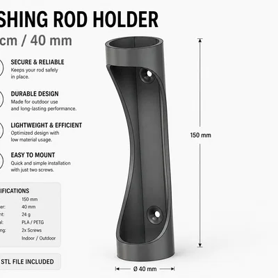 Giá đỡ cần câu tối giản gắn tường