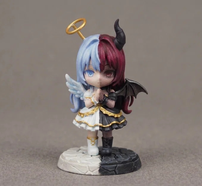 Mô hình Chibi Thiên thần & Ác quỷ (Heaven & Hell) - Tượng nhỏ in 3D - Image 2