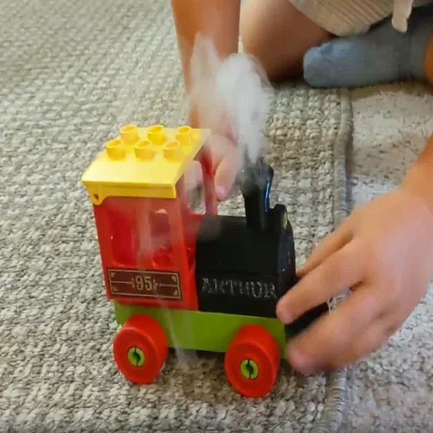 Mô hình đầu tàu hơi nước 3D tạo khói từ đá khô cho Duplo - Image 1