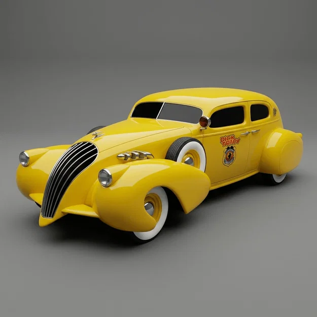 Mô hình xe cổ Dick Tracy 1936 Ford Coupe in 3D cực chất - Image 1