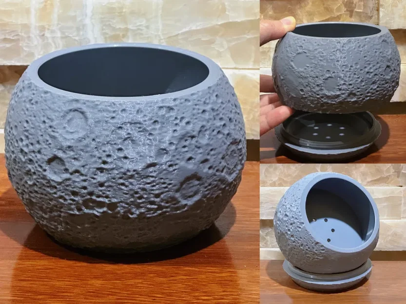 Bộ sưu tập chậu cây in 3D đa dạng: Thiết kế mặt trăng và hiện đại - Image 1