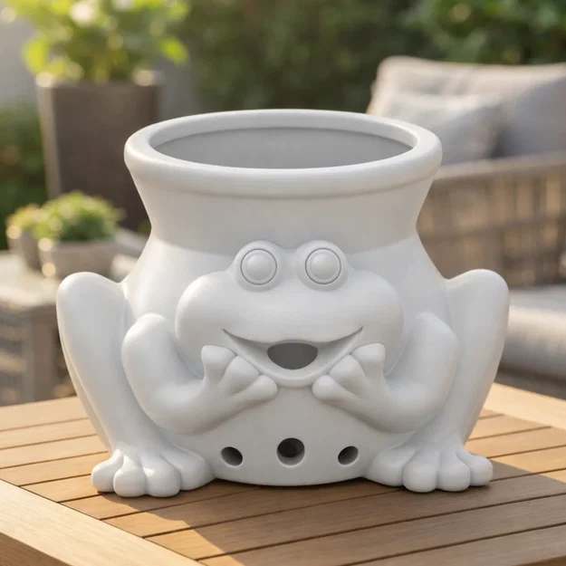 Chậu trồng cây hình ếch dễ thương (Happy little frog planter) - Image 1