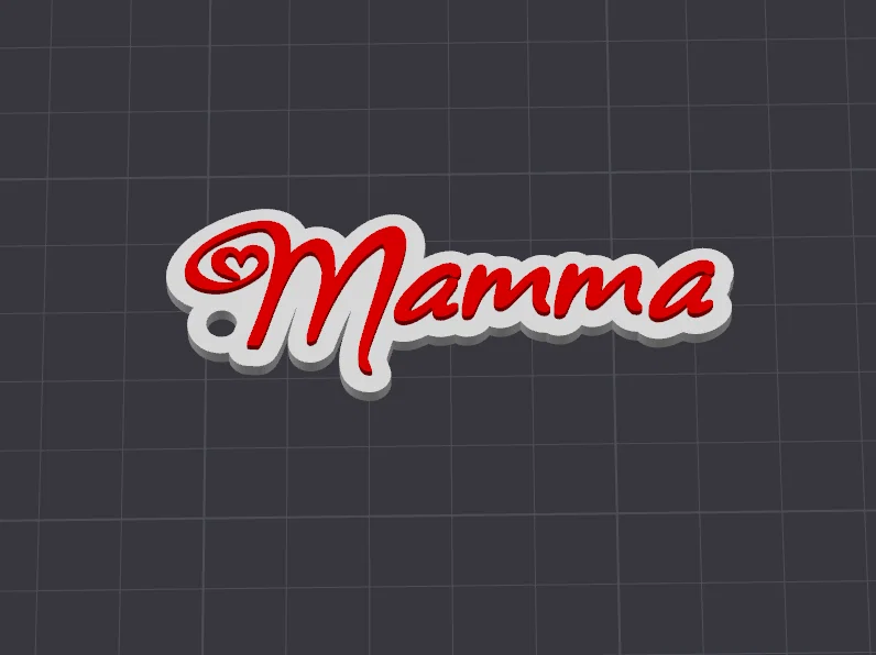 Móc khóa Mamma - Phong cách Love - Bảng tên cá nhân - Image 1