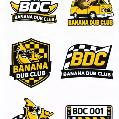 Bộ sưu tập thiết kế logo Banana Dub Club 3D độc đáo