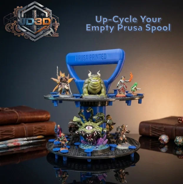 Tháp trưng bày và kệ di chuyển mô hình mini - Tận dụng cuộn nhựa in Prusa - Image 1
