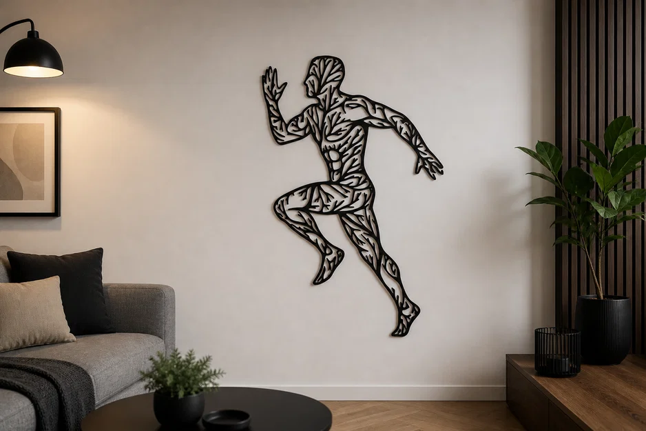 Mô hình treo tường Running Man 2D Wall Art STL - Image 1