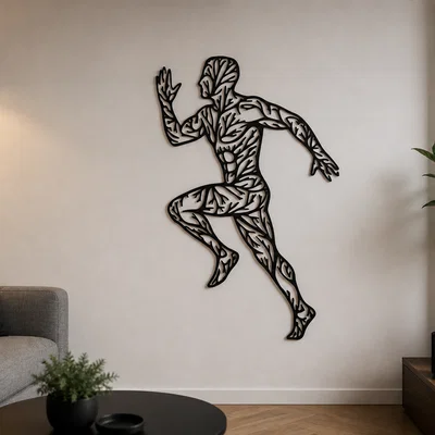 Mô hình treo tường Running Man 2D Wall Art STL