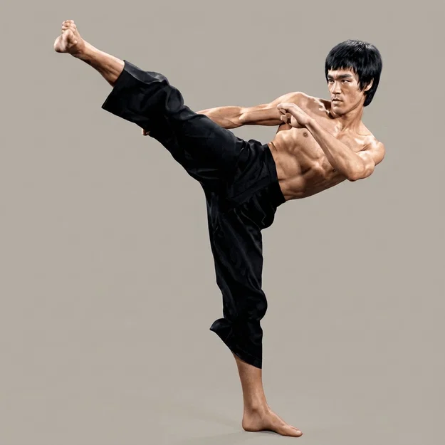 Mô hình 3D Bruce Lee High Kick ấn tượng cho người đam mê võ thuật - Image 1