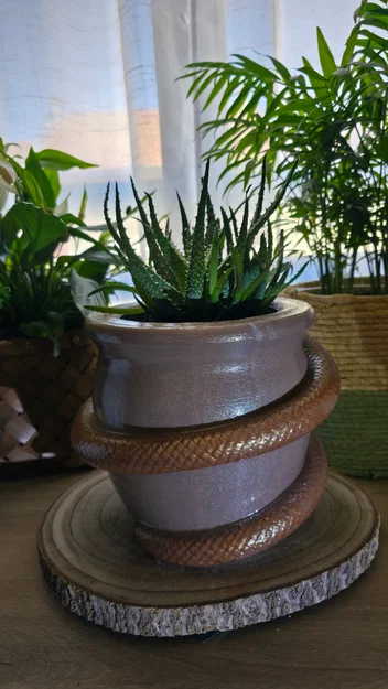 Chậu cây cảnh trang trí hình rắn quấn - Thiết kế 3D ấn tượng - Image 3