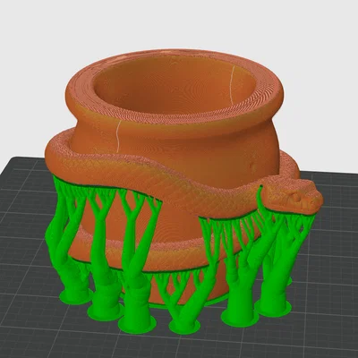 Chậu cây cảnh trang trí hình rắn quấn - Thiết kế 3D ấn tượng