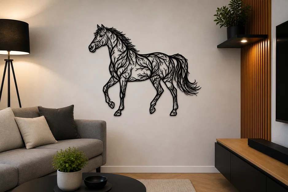Tranh treo tường nghệ thuật 2D hình chú ngựa (Horse 2D Wall Art) - Image 1