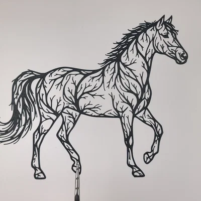 Tranh treo tường nghệ thuật 2D hình chú ngựa (Horse 2D Wall Art)