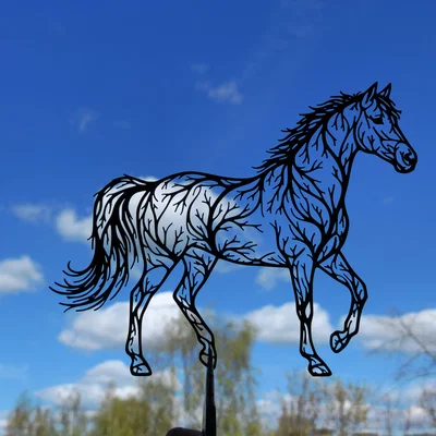 Tranh treo tường nghệ thuật 2D hình chú ngựa (Horse 2D Wall Art)