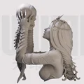 Mô hình 3D Nữ chiến binh và sọ người nghệ thuật (Skull Girl) - Thumbnail 1
