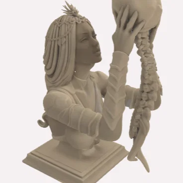 Mô hình 3D Nữ chiến binh và sọ người nghệ thuật (Skull Girl)