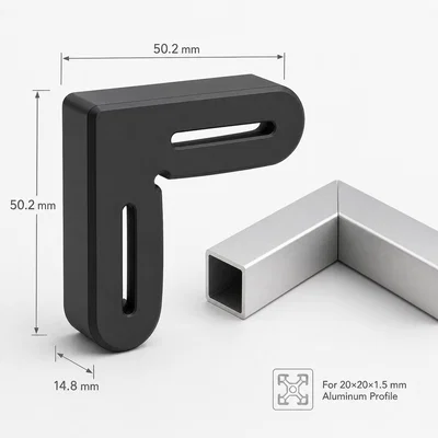 Đầu nối chữ L 90° ẩn cho thanh nhôm định hình 20×20