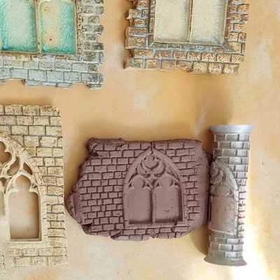 Con lăn họa tiết cửa sổ Gothic cho gốm và đất sét (3D Print)