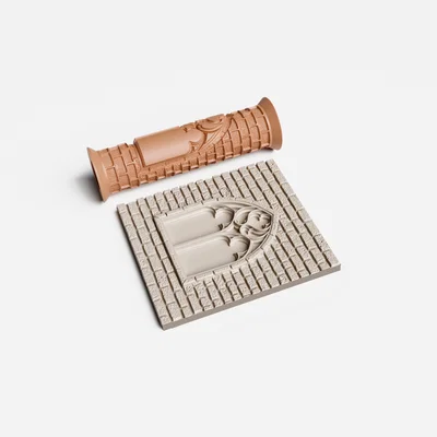 Con lăn họa tiết cửa sổ Gothic cho gốm và đất sét (3D Print)