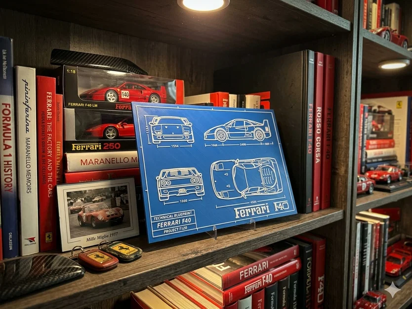 Bản vẽ kỹ thuật Ferrari F40 (Ferrari F40 Blueprint) - Image 1