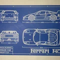 Bản vẽ kỹ thuật Ferrari F40 (Ferrari F40 Blueprint) - Thumbnail 2