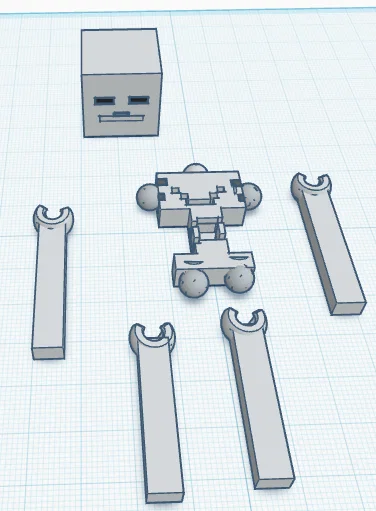 Mô hình Skeleton 13 phong cách Minecraft in 3D khớp linh hoạt - Image 1