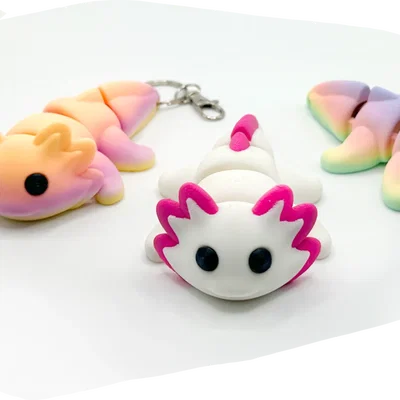 Mô hình Axolotl cử động linh hoạt - Mẫu in 3D siêu đáng yêu