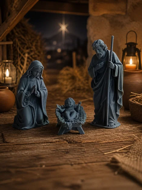 Bộ Tượng Chúa Giáng Sinh (Nativity Scene) In 3D Tối Giản - Image 1