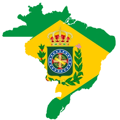 Mô hình 3D bản đồ Đế quốc Brazil (Empire of Brazil) trang trí đẹp