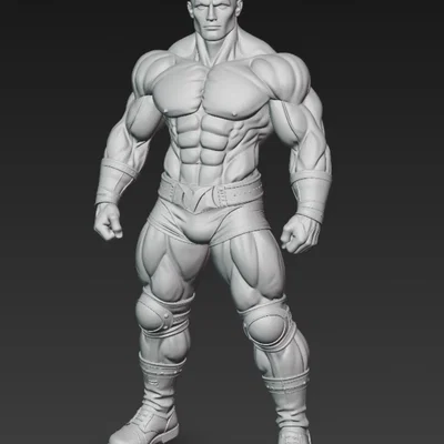 Mô hình 3D nhân vật võ sĩ đô vật (Wrestler) cực chi tiết