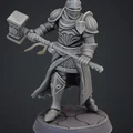 Mô hình hiệp sĩ dũng mãnh cầm búa tạ (D&D Knight) cho in 3D - Thumbnail 1