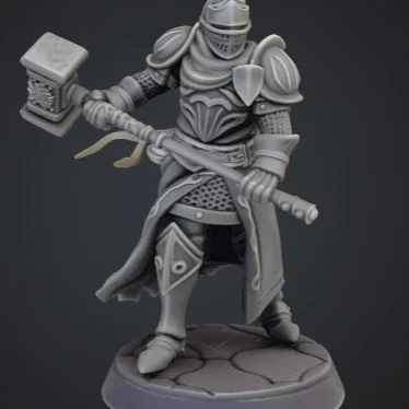 Mô hình hiệp sĩ dũng mãnh cầm búa tạ (D&D Knight) cho in 3D