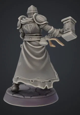 Mô hình hiệp sĩ dũng mãnh cầm búa tạ (D&D Knight) cho in 3D - Image 3