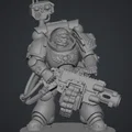 Mô hình Primaris Space Marine với Bombardier - Tượng in 3D Tabletop - Thumbnail 1