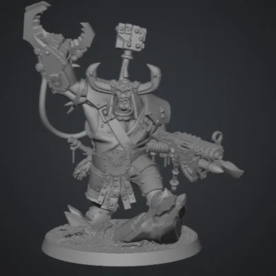 Mô hình Ork Warboss phong cách Warhammer 40k cho game tabletop