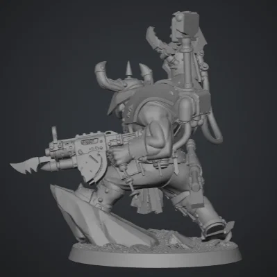 Mô hình Ork Warboss phong cách Warhammer 40k cho game tabletop