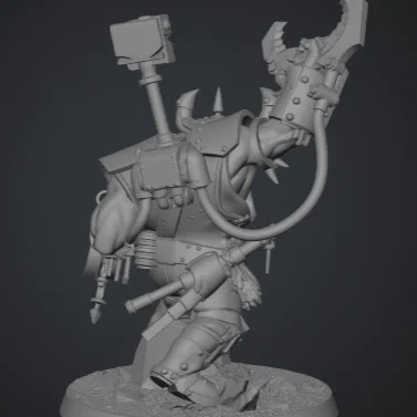 Mô hình Ork Warboss phong cách Warhammer 40k cho game tabletop