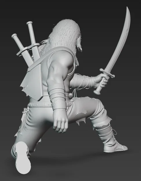 Mô hình chiến binh tận thế Apocalyptic Warrior 1 chi tiết cho in 3D - Image 3