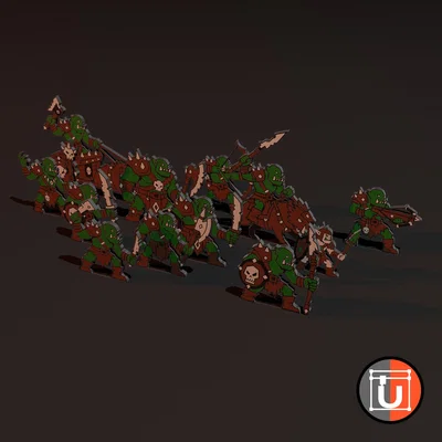 2.5D Orks - Mô hình phẳng/lai (Flat/Hybrid Minis)