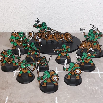 2.5D Orks - Mô hình phẳng/lai (Flat/Hybrid Minis)