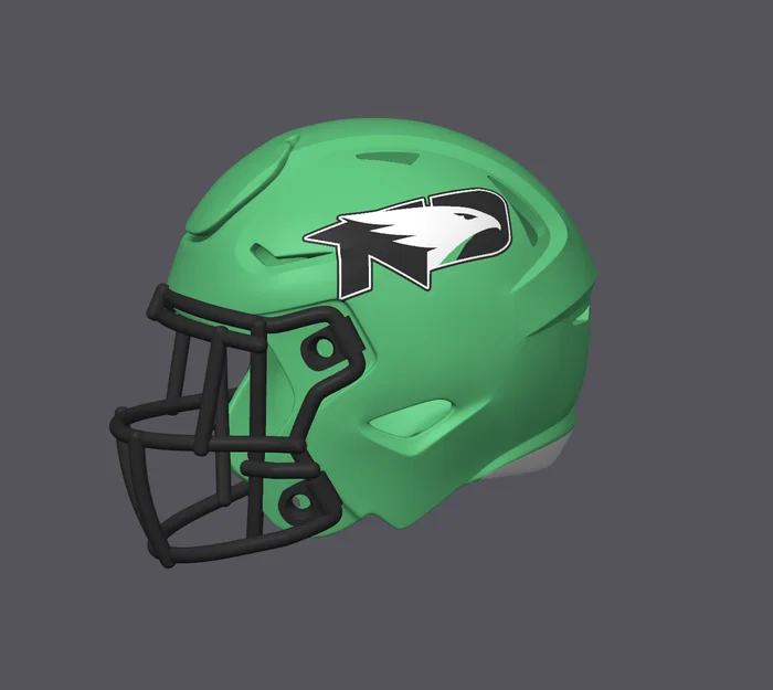 Mũ Bảo Hiểm Bóng Bầu Dục North Dakota Fighting Hawks - Image 2