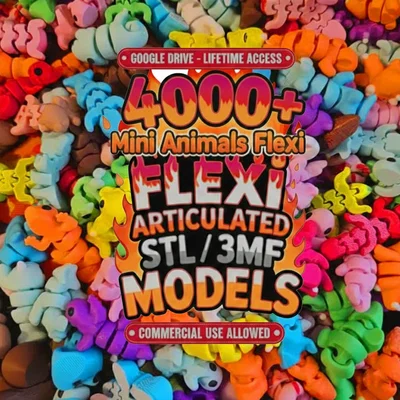 Bộ sưu tập 4000+ Flexi Mini Animals STL & 3MF | Mô hình in 3D khớp nối