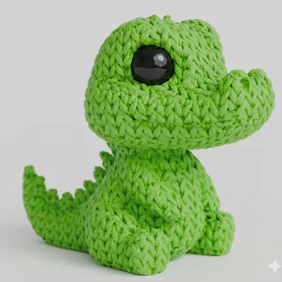 Mô hình chú cá sấu đan len (Knitted Crocodil) dễ thương để in 3D
