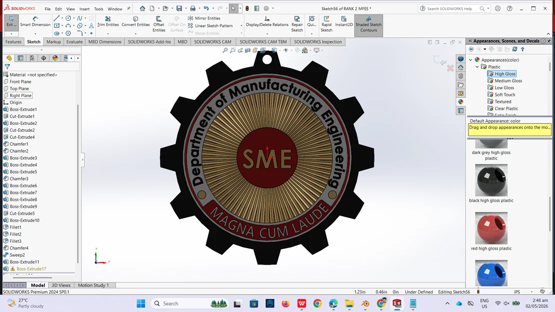 Thiết kế huy hiệu kỹ thuật SME Summa Cum Laude cho in 3D - Image 1