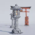 Mô hình đèn đá Nhật Bản Miniature STL - Phụ kiện tiểu cảnh đền thờ truyền thống - Thumbnail 2