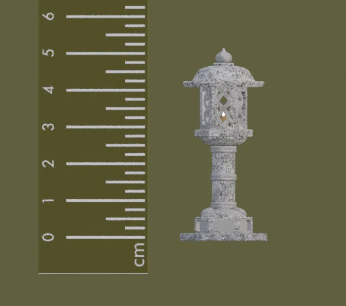 Mô hình đèn đá Nhật Bản Miniature STL - Phụ kiện tiểu cảnh đền thờ truyền thống - Image 4