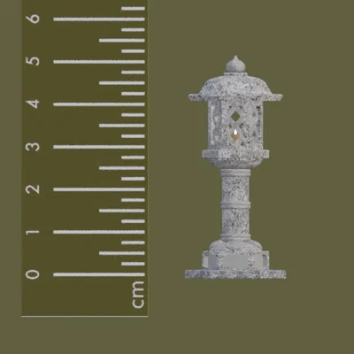 Mô hình đèn đá Nhật Bản Miniature STL - Phụ kiện tiểu cảnh đền thờ truyền thống